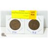 Image 1 : 1916 & 1918 ENGLISH LARGE PENNY
