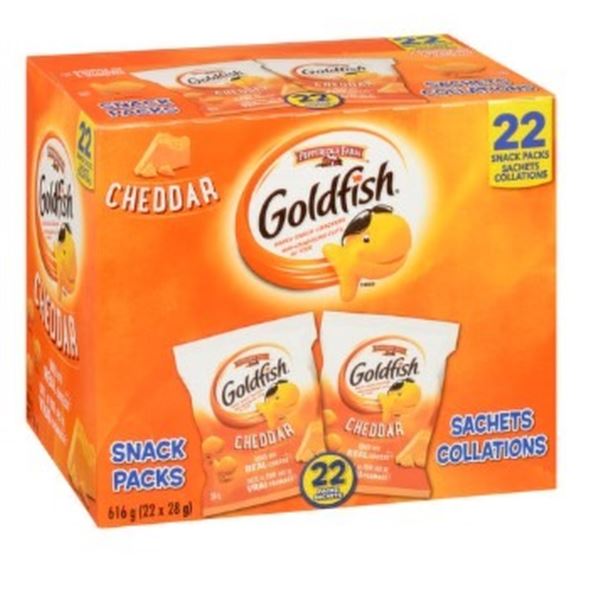 NEW CASE OF 22 PEPPERIDGE FARMS GOLDFISH SNACK