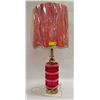 Image 1 : RED TABLE LAMP H-36.5"