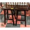 Image 1 : PAIR OF WOODEN BARSTOOLS 25" X 15" X 11"