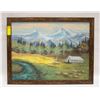 Image 1 : ESTATE MALIGNE LAKE OIL ON CANVAS PAINTING APPROX