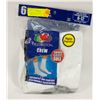 Image 1 : WHITE CREW SOCKS 6-12 SIZE 6-PACK FRUIT OF LOOM