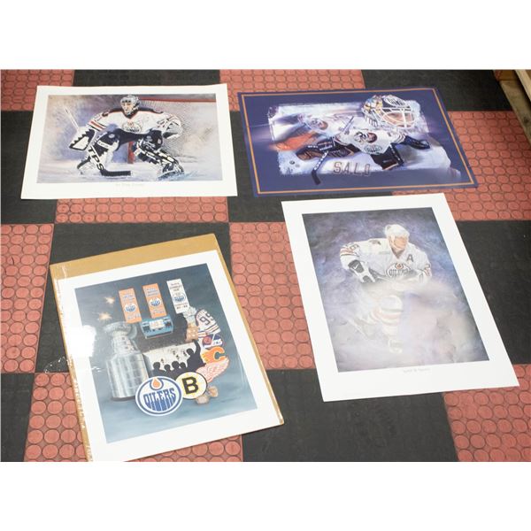 4 EDMONTON OILERS POSTERS