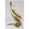 Image 1 : LARGE BRASS DOLPHIN STATUE