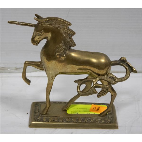 BRASS UNICORN STATUE