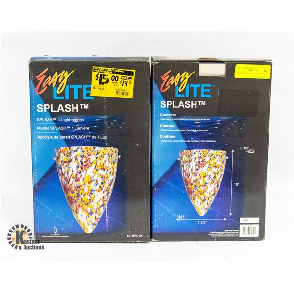 2 ART GLASS WALL SCONCES