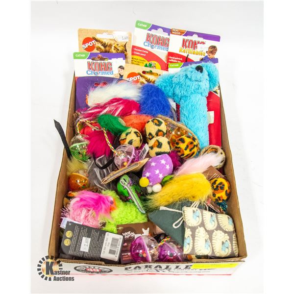 FLAT OF ASSORTED CAT TOYS