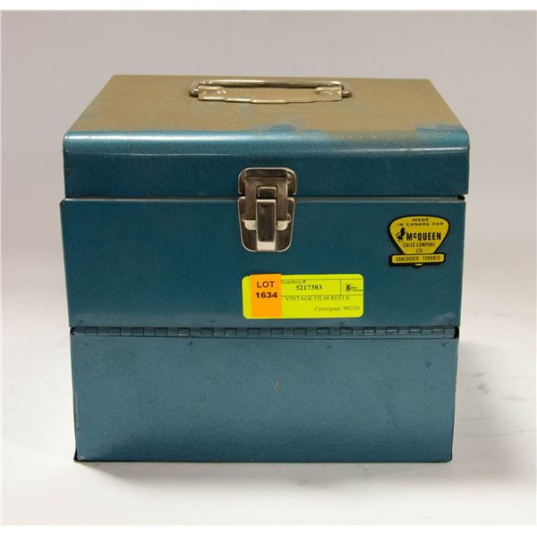 CASE OF VINTAGE FILM REELS