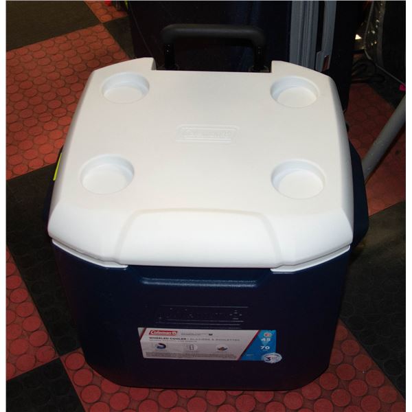 COLEMAN 45 QT WHEELED COOLER