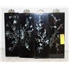 Image 1 : 4 ABALONE INLAID ASIAN BLACK LACQUER PICTURE