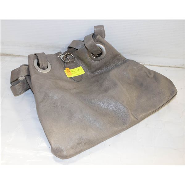 LEATHER PURSE, GRAY