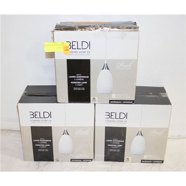3 BELDI HANGING INDOOR LAMPS