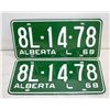 Image 1 : 2 - 1968 LICENSE PLATES NEW MATCHING PAIR