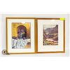 Image 1 : 2 FRAMED WATER COLOR WALL HANGINGS