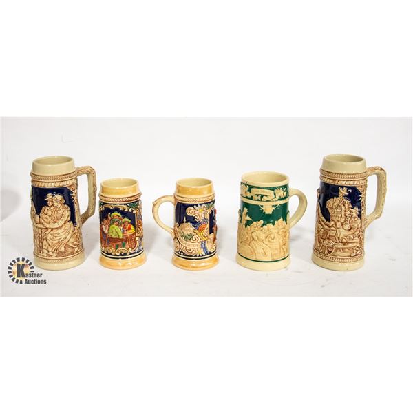 FLAT OF 5 STEINS