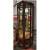 Image 1 : WOODEN CURIO CABINET H-74.5" W-20" L-19.75"