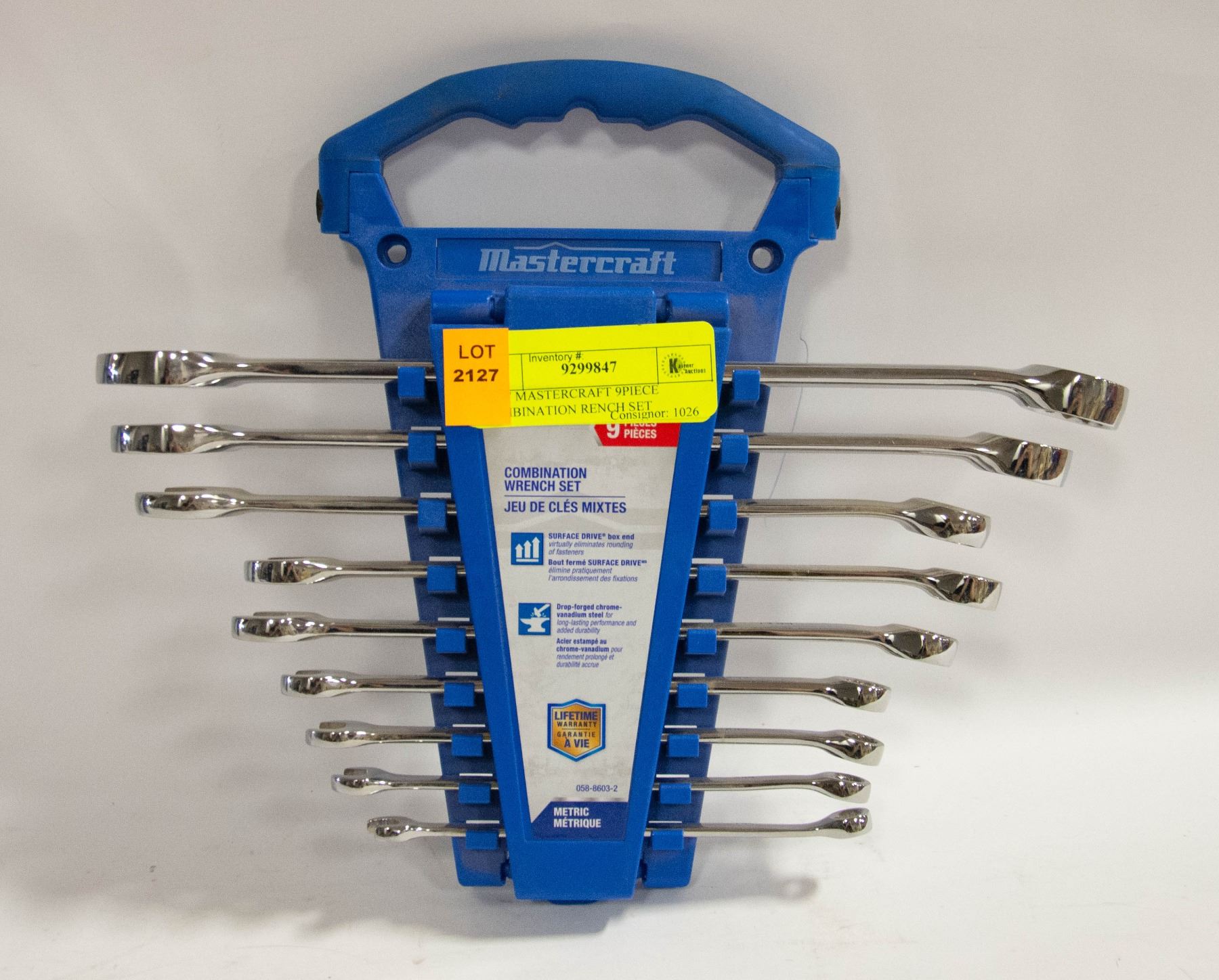 NEW MASTERCRAFT 9 PIECE COMBINATION WRENCH SET