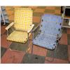 Image 1 : 2 VINTAGE LAWN CHAIRS **YELLOW ROUGH CONDITION**