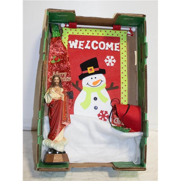 FLAT WITH CHRISTMAS SNOWMAN "WELCOME"