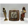 Image 1 : Assorted Inside home Decor 2 Statues and Decorative Flower Piece