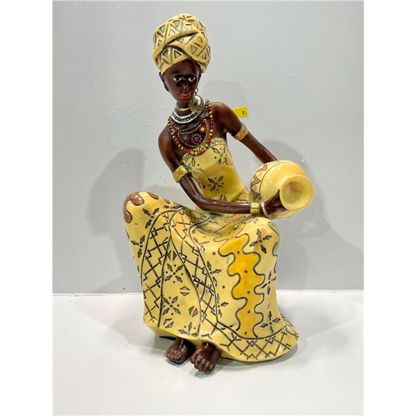 African Woman "Fetching Water" Statue
