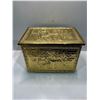 Image 2 : Antique Wood Brass Kindling Box/Holder