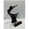 Image 1 : Black Swan Ceramic Statue 19H x 14W With Elephant Trio Statue