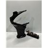 Image 2 : Black Swan Ceramic Statue 19H x 14W With Elephant Trio Statue