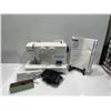 Image 1 : Kenmore Sewing Machine Model# 385.16554 With Sears Case, Box of Needles & Foot Pedal & More