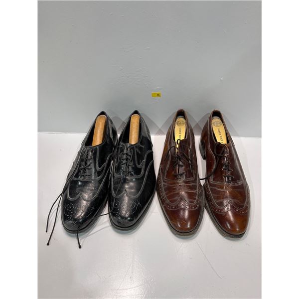 Men's Vintage Shoes With Shoe Horns Black & Brown Size 8