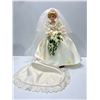 Image 2 : Vintage Princess Dianna Wedding Porcelain Doll with Detachable Train on Wooden Stand