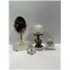 Image 1 : Vintage Collection of Brass, Crystal and Glass Items, Mirror, Candy Dish, Clock and More