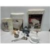 Image 1 : Assorted Collection of Inside Home Decor, Clock, Vase, Milk Glass, Silver Fork/Spoon & More