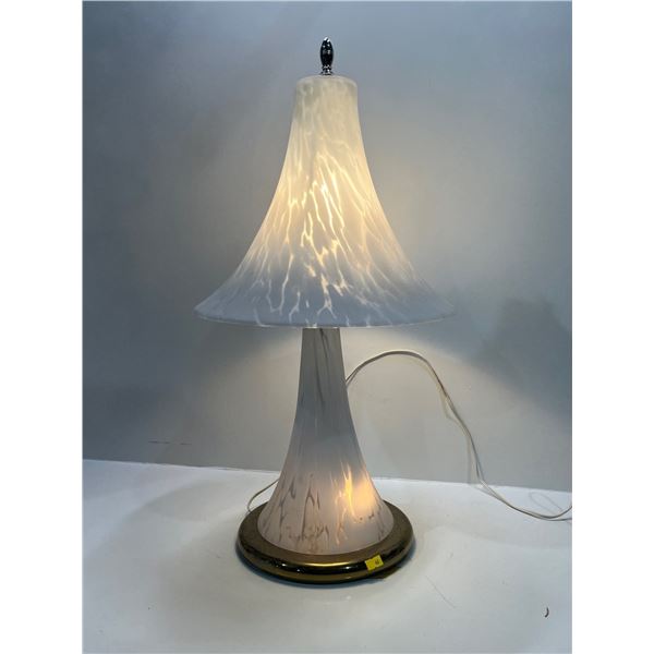Frosted Blue/White Glass Table Lamp