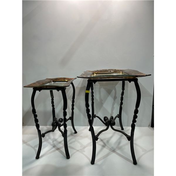 Outdoor Metal/Glass Tables 19L x 13W x 21H Smaller Table 15L x 10W x 18.5H