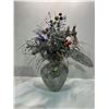 Image 1 : Mosaic Vase with Artificial Flowers and Decorative Birds Winter Themed 30H x 12W