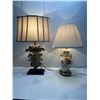 Image 1 : Assorted Vintage Table Lamps, Floral Design, and Art Deco Ceramic Design with Wood Base