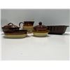Image 1 : Assorted Collection of Vintage Brown Stoneware, Pitcher, Bowls, Casserole Dish and More