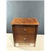 Image 2 : 2 Silver Handled Drawers Nightstand Table 24L x 18D x 27H
