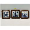Image 1 : Delft From Holland Trio of Art in Hardwood Frames 4.5L x 4.5H