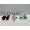 Image 1 : Assorted Collections of Glassware Bird Themed Set, Red Glass, Blue Glass, and Green Sets