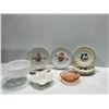 Image 1 : Assorted Collection of Plates, Pink Glass Dish & Milk Glass Serving Tray/Dish's