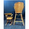 Image 2 : Vintage Children's Solid Wood High Chair and Rocking Chair