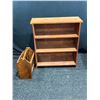 Image 1 : Hardwood 3 Shelf Bookcase 31L 12W 32H and Magazine Rack
