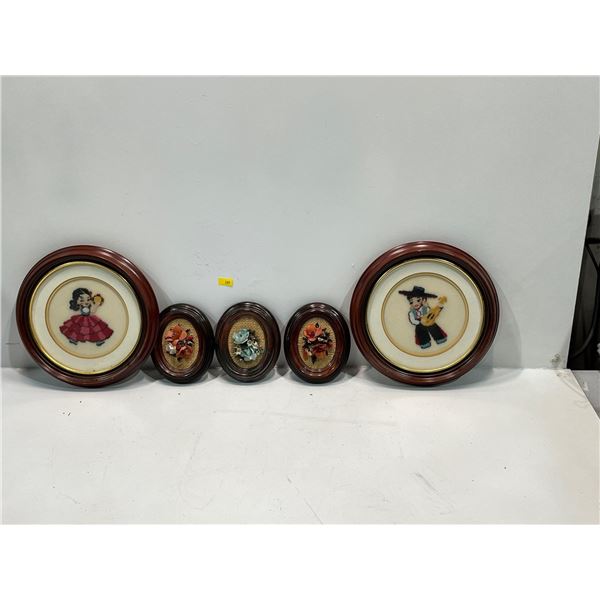 Collection of Wall Art Mini 3D Flower Art 5H 4W and Needlework Senor &Senorita