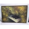 Image 1 : Piano Keys and Musical Notes Print 25Hx38W