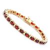 Image 1 : Plated 18KT Yellow Gold 10.50ctw Garnet Bracelet