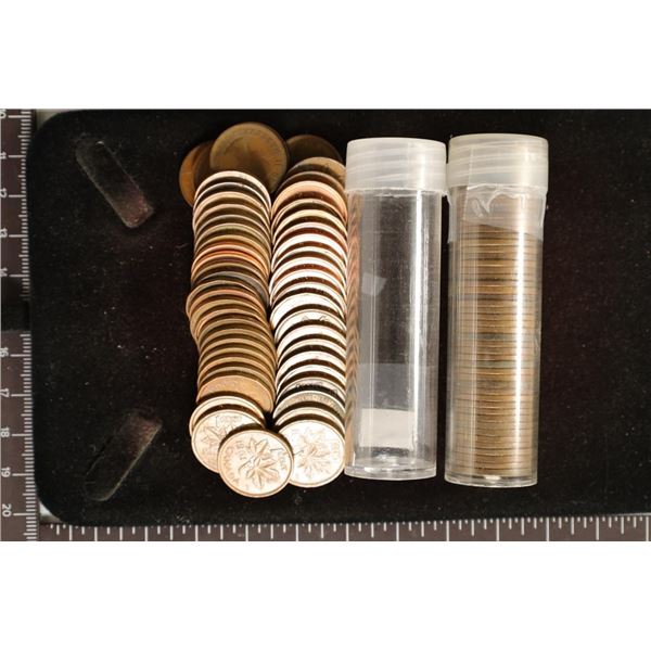 2 ROLLS OF CANADA 1 CENT COINS: 1941 - 2001.