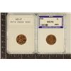 Image 1 : 2 SLABBED LINCOLN CENTS 1957-D MS67 AND 1958
