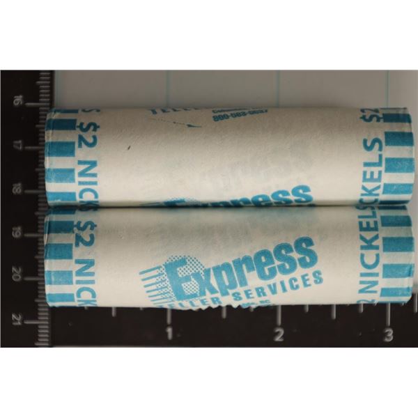 2 SOLID DATE ROLLS OF 2002-P JEFFERSON NICKELS.